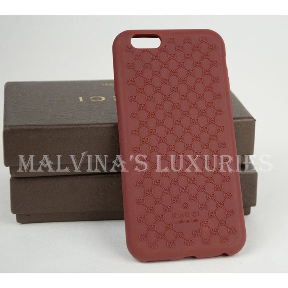 GUCCI iPHONE 6 CASE COVER RED BIO-PLASTIC GG GUCCISSIMA LOGO